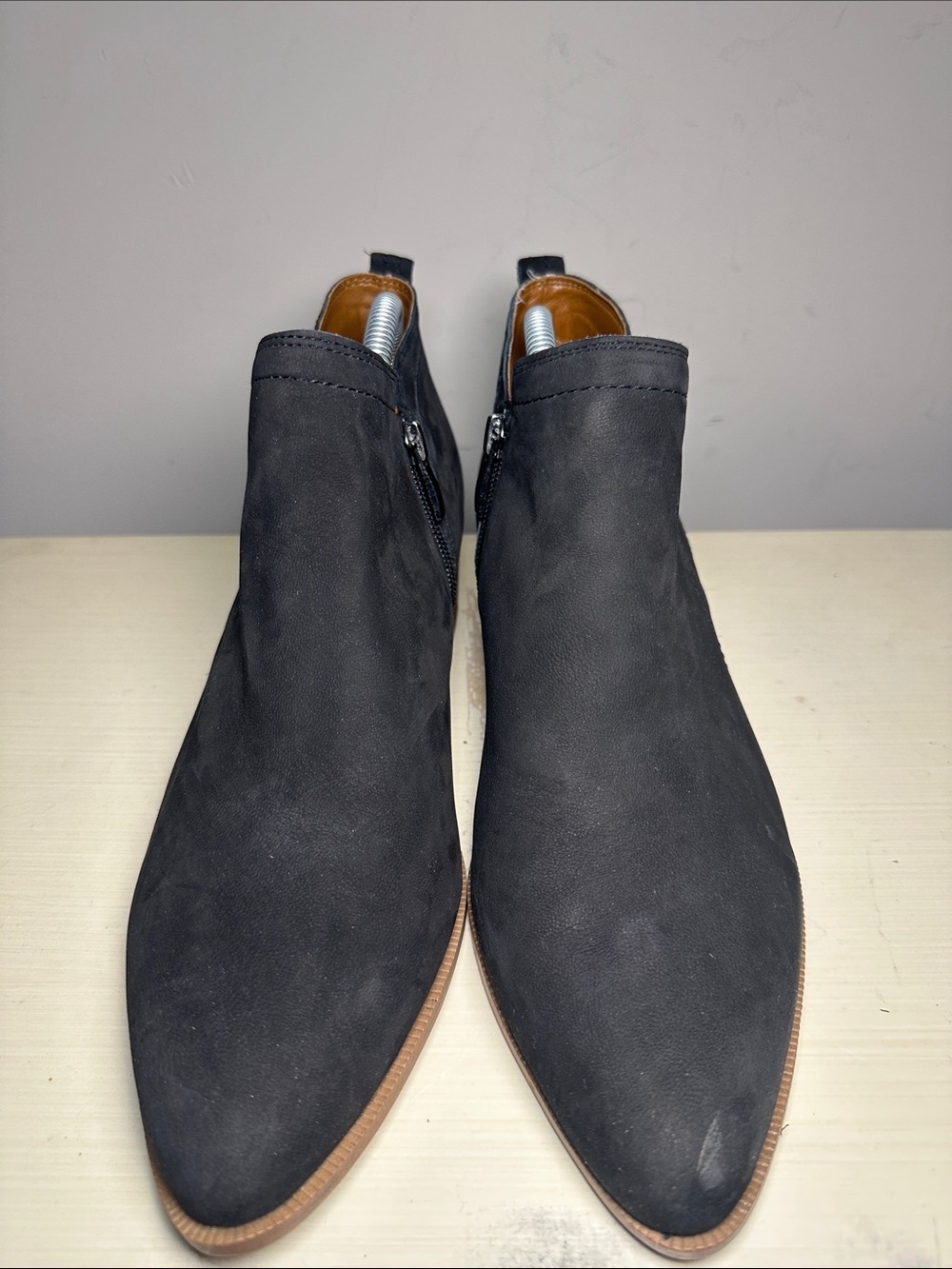 Franco Sarto Women’s Black Suede leather Ankle Booties  Slip-On Low Heel - Picture 4 of 8